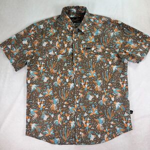 Howler Bros Shirt Mens M Rooster Cactus Western Pearl Snap Cowboy Short Sleeve